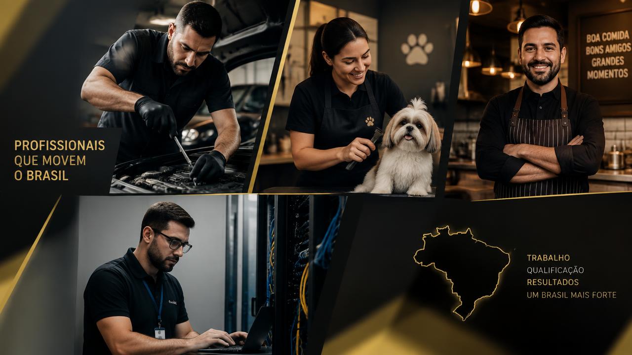 Profissionais brasileiros de diferentes segmentos em atividade